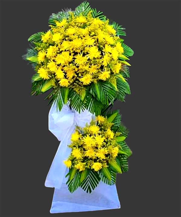 Kệ hoa cúc vàng viếng đám tang