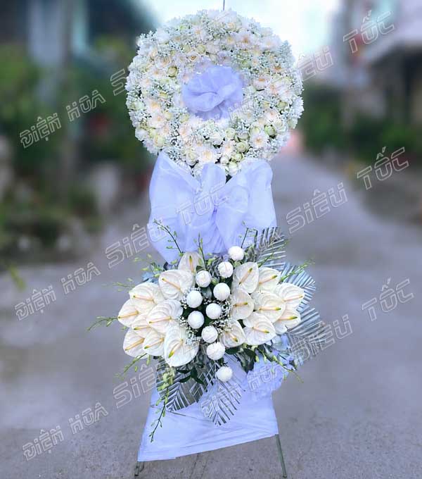 Kệ hoa phối pinpong trắng