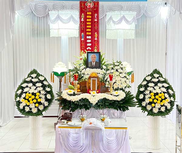 Không gian trang nghiêm tại một lễ tang được tổ chức tại pháp viện Minh đăng quang