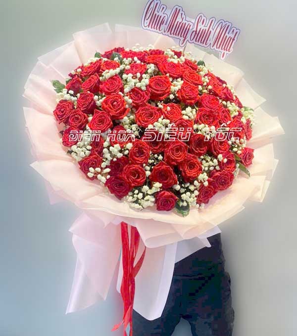 Bó hoa hồng đỏ tặng sinh nhật