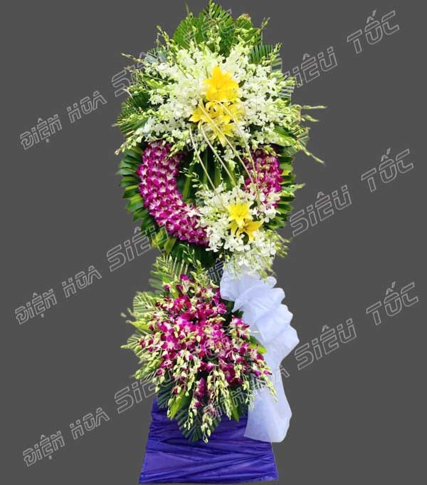 Kệ hoa chia buồn 3 màu cao cấp 